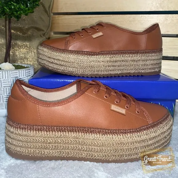 Casual Wedge Espadrille Sneakers Brown Napa Turim