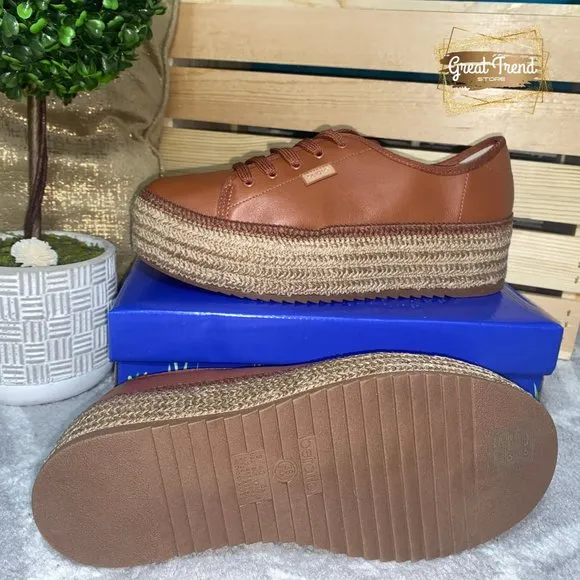 Casual Wedge Espadrille Sneakers Brown Napa Turim