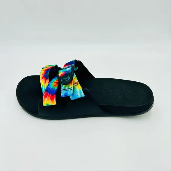 Chaco sandals Chillos slide sandals Tie dye rainbow sandals black women size 11