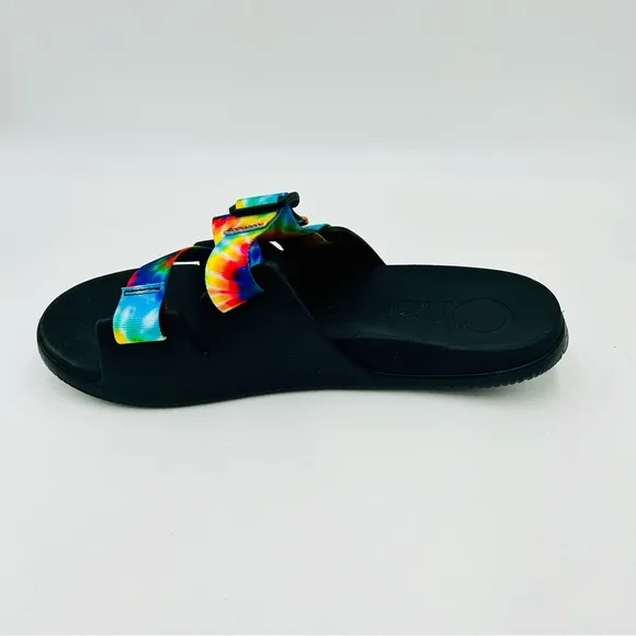 Chaco sandals Chillos slide sandals Tie dye rainbow sandals black women size 11