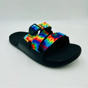 Chaco sandals Chillos slide sandals Tie dye rainbow sandals black women size 11