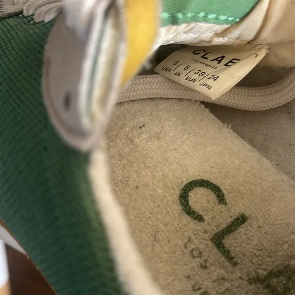 CLAE Los Angeles Runyon Sneakers Vegan 6 (EUR 38) Olive Green Gray Shoes