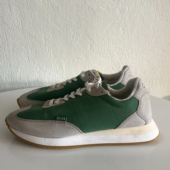 CLAE Los Angeles Runyon Sneakers Vegan 6 (EUR 38) Olive Green Gray Shoes