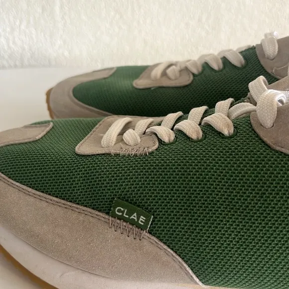 CLAE Los Angeles Runyon Sneakers Vegan 6 (EUR 38) Olive Green Gray Shoes
