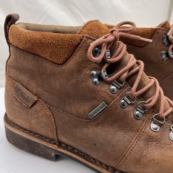 Clarks Mens Lawes High GTX Brown Lea Hiking , Cushion Soft  Sz 10