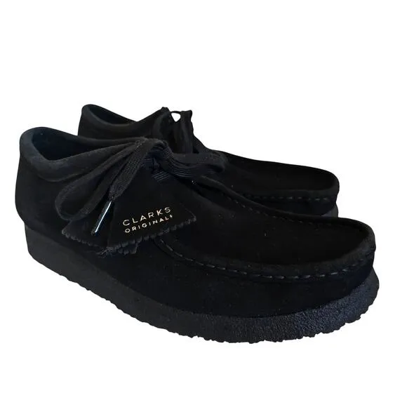 Clarks Originals Wallabee Shoes Black Suede Mens 7.5 Ankle Boots Preppy Casual