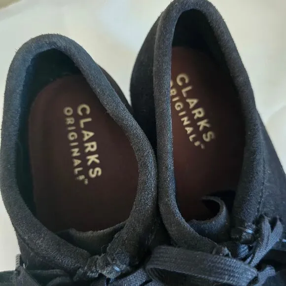 Clarks Originals Wallabee Shoes Black Suede Mens 7.5 Ankle Boots Preppy Casual