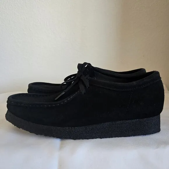 Clarks Originals Wallabee Shoes Black Suede Mens 7.5 Ankle Boots Preppy Casual
