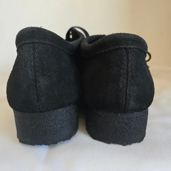 Clarks Originals Wallabee Shoes Black Suede Mens 7.5 Ankle Boots Preppy Casual
