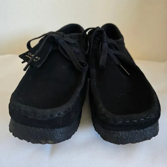 Clarks Originals Wallabee Shoes Black Suede Mens 7.5 Ankle Boots Preppy Casual
