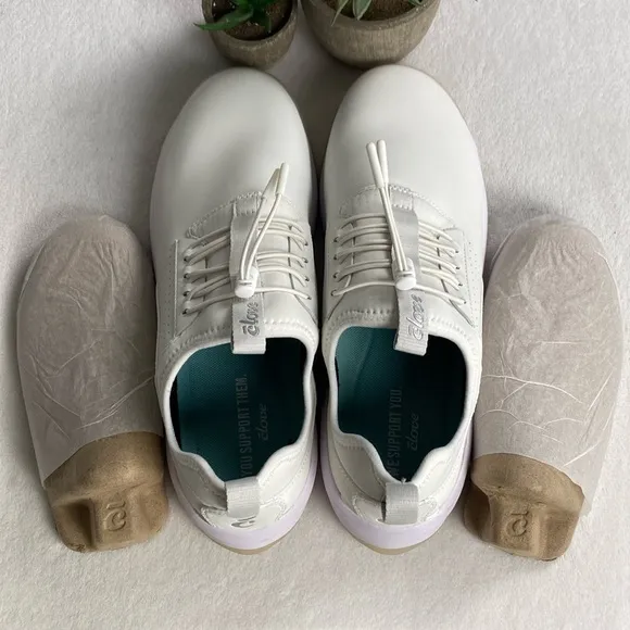 Clove The Classic Core Clarino Vegan Leather No Tie Sneakers (Brilliant White)