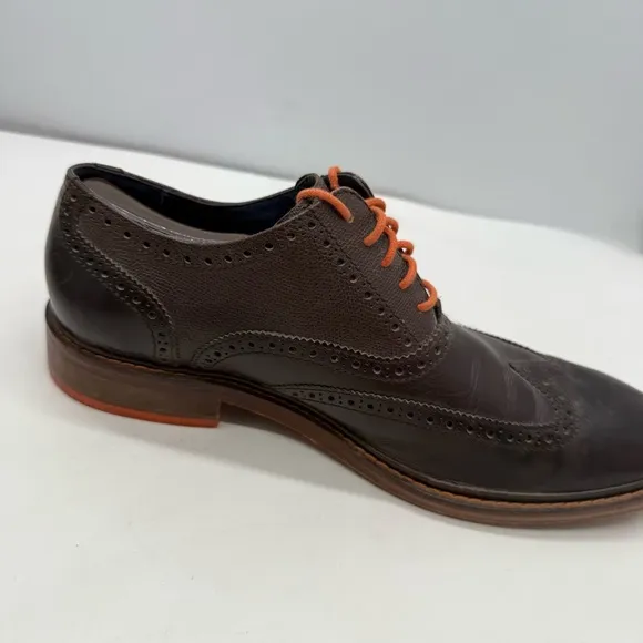 Cole Haan Colton Mens 12 Wingtip Oxford Dress Shoes Brouge Derby C11757 Pebbled