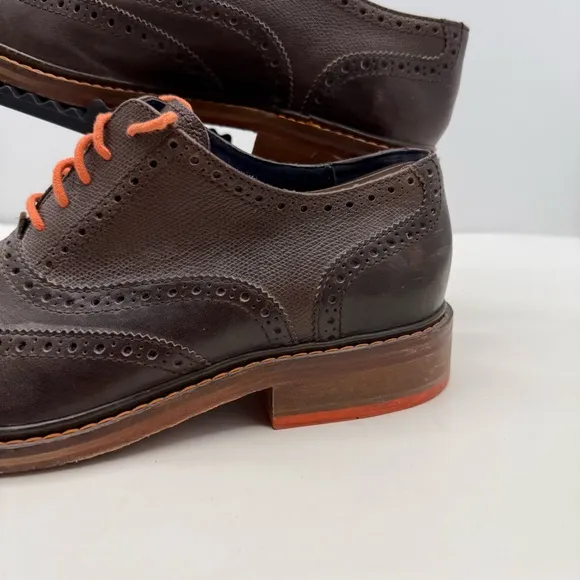 Cole Haan Colton Mens 12 Wingtip Oxford Dress Shoes Brouge Derby C11757 Pebbled