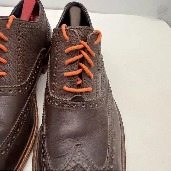 Cole Haan Colton Mens 12 Wingtip Oxford Dress Shoes Brouge Derby C11757 Pebbled