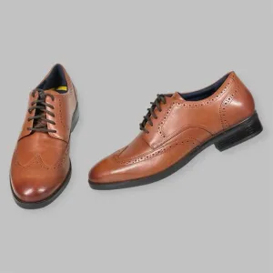 Cole Haan Grand   British Tan Dress Wingtip Oxford Shoes Size 10.5 M C37330 NWOB