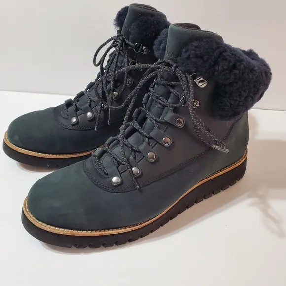 Cole Haan Grand Explorer Shearling Trim Waterproof Hiking Boots W07997 S…