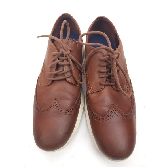 Cole Haan Grand OS Brown Wingtip Leather Dress Shoes C29414 Mens Size 7.5 M US