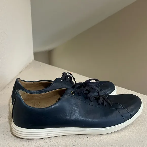 Cole Haan Grand OS Crosscourt II Shoes Mens Size 12M Navy Blue Leather