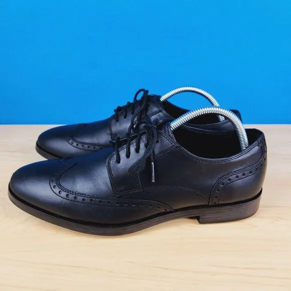 Cole Haan Jay Grand Wing Mens size 8.5‎ Black wingtip Oxford Dress Shoes C23774