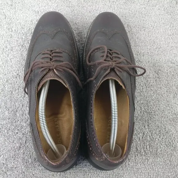 Cole Haan LunarGrand Mens Size 11.5 Shoes Brown Leather Wingtip Oxford Lace Up