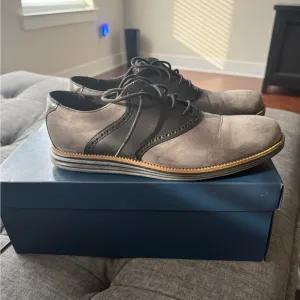 Cole haan Men's Gray &amp; Black Dress Shoes sz 11