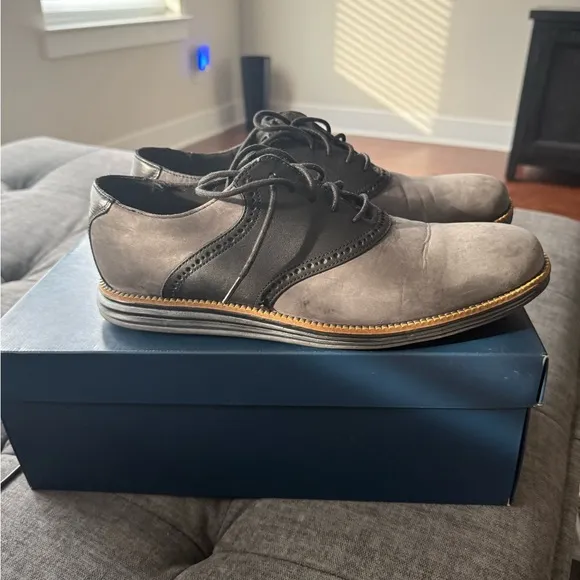 Cole haan Men's Gray &amp; Black Dress Shoes sz 11