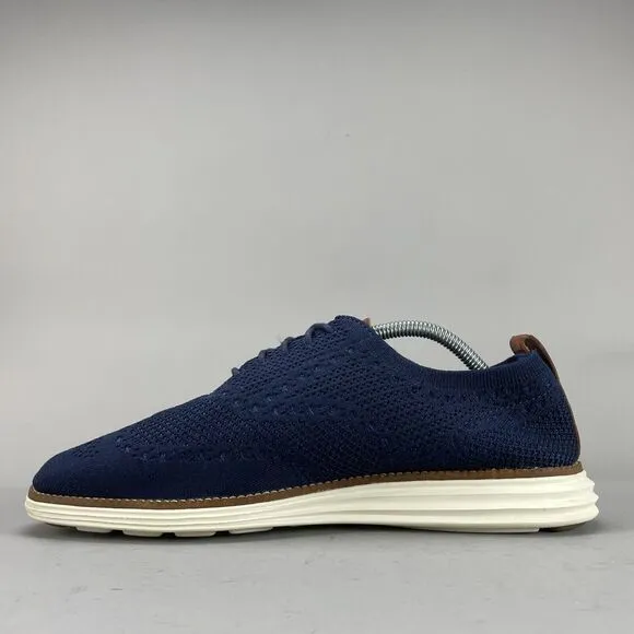 Cole Haan Original Grand Men’s Size 9 M Oxford Blue Wingtip Dress Shoes Knit GUC