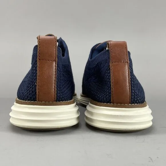 Cole Haan Original Grand Men’s Size 9 M Oxford Blue Wingtip Dress Shoes Knit GUC