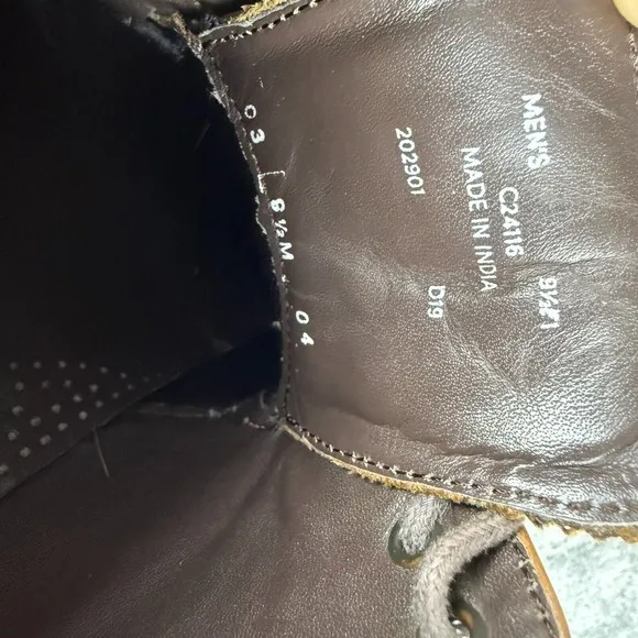 COLE HAAN Size 9.5 BENTON Brown Wingtip Oxford Dress Shoes