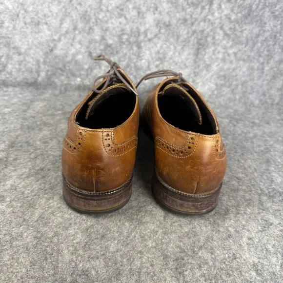 COLE HAAN Size 9.5 BENTON Brown Wingtip Oxford Dress Shoes