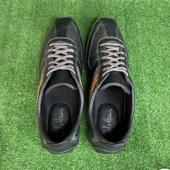 Cole Haan Sneakers Black Leather Shoes Mens Size 13 Driving Casual New W/ Defect