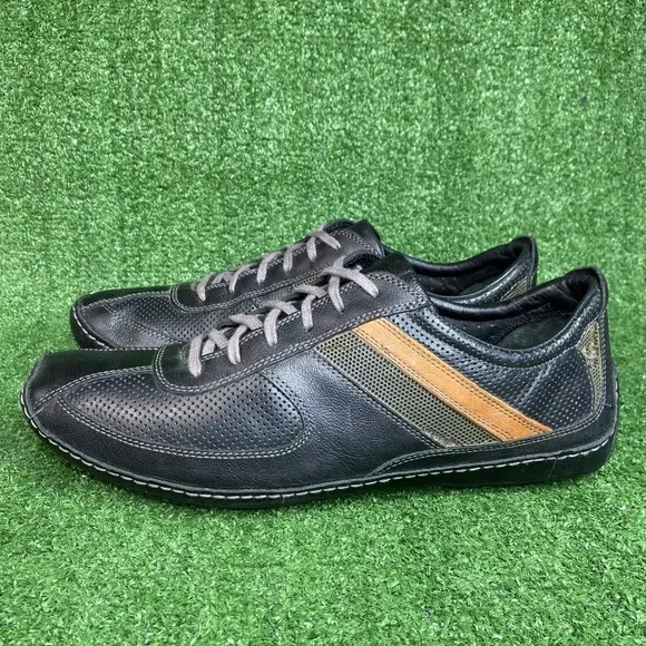 Cole Haan Sneakers Black Leather Shoes Mens Size 13 Driving Casual New W/ Defect