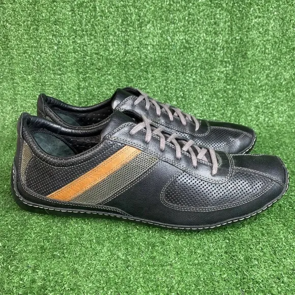 Cole Haan Sneakers Black Leather Shoes Mens Size 13 Driving Casual New W/ Defect