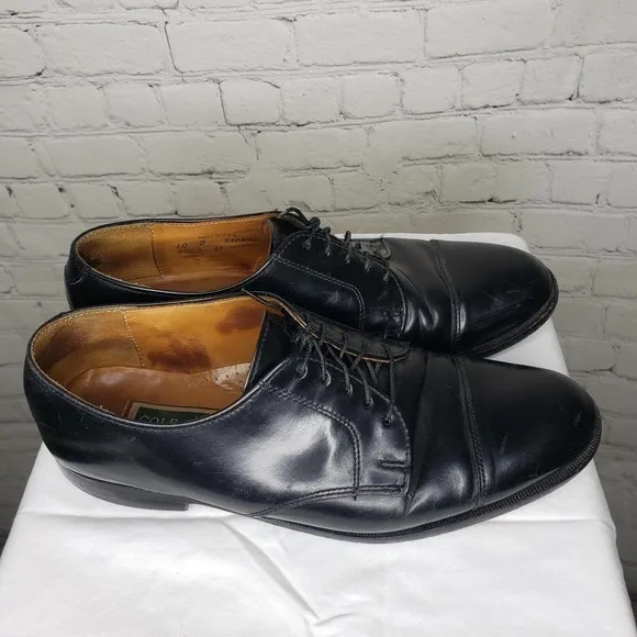 Cole Haan USA Black Leather‎ Lace Oxford Dress Shoes 8000 Men's Size 10D