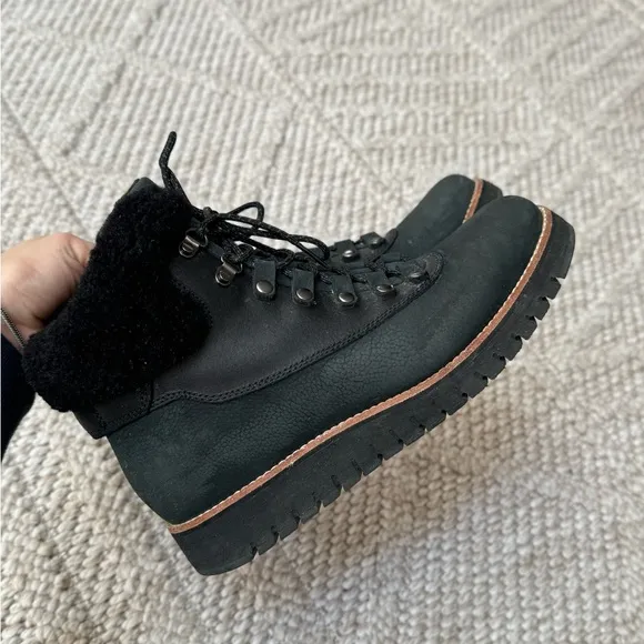 Cole Haan Zero Grand Explorer Waterproof Black Leather Hiking Boots size 7.5