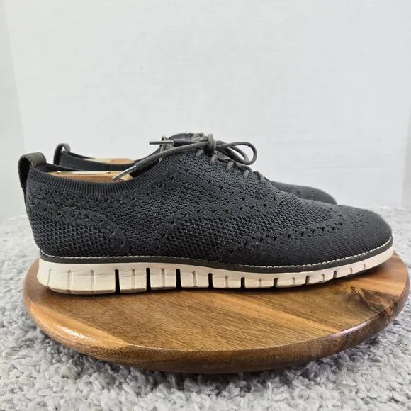 Cole Haan ZeroGrand Stitchlite Gray Knit Casual Oxford Dress Shoes Mens 9.5 M