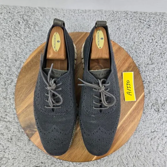 Cole Haan ZeroGrand Stitchlite Gray Knit Casual Oxford Dress Shoes Mens 9.5 M