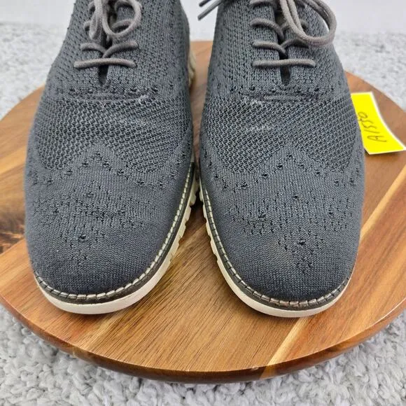 Cole Haan ZeroGrand Stitchlite Gray Knit Casual Oxford Dress Shoes Mens 9.5 M