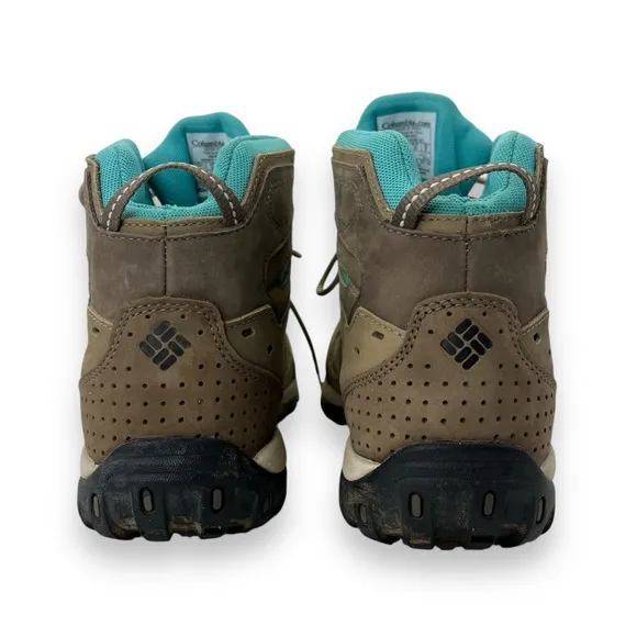 Columbia Culvert Taupe Blue Waterproof Omni-Tech Mid Hiking Trekking Boots 10