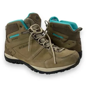 Columbia Culvert Taupe Blue Waterproof Omni-Tech Mid Hiking Trekking Boots 10
