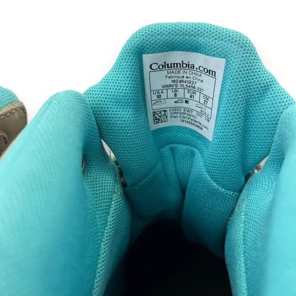Columbia Culvert Taupe Blue Waterproof Omni-Tech Mid Hiking Trekking Boots 10