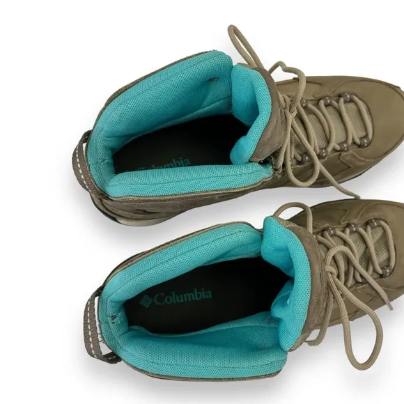 Columbia Culvert Taupe Blue Waterproof Omni-Tech Mid Hiking Trekking Boots 10