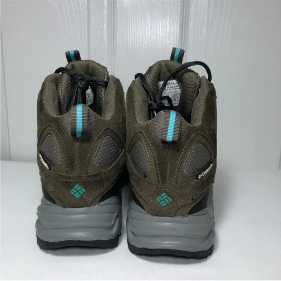 Columbia Omni Tech BL3638365 Leather Mesh Green Grey Women Hiking Boots 7