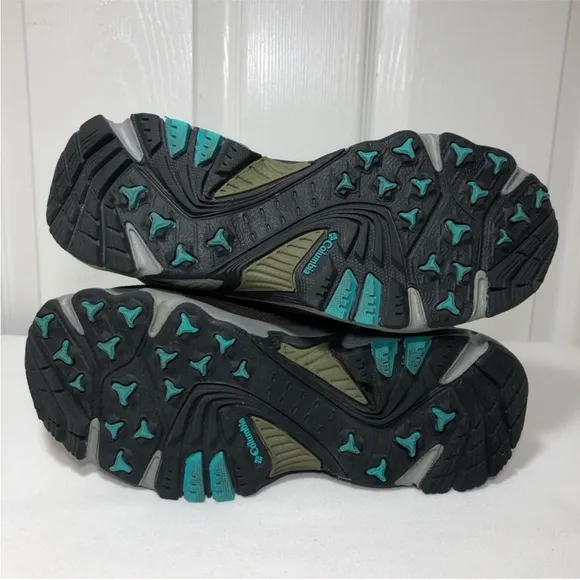 Columbia Omni Tech BL3638365 Leather Mesh Green Grey Women Hiking Boots 7