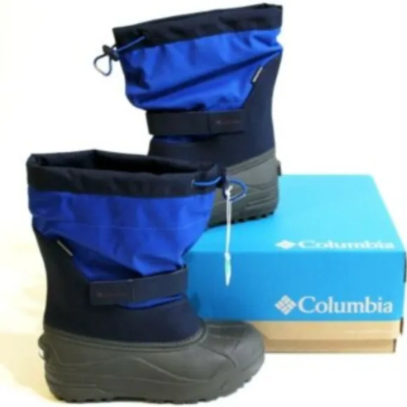 Columbia Snow Boots Youth Boy Size 4 Blue Black