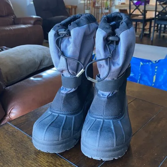 Columbia winter snow boots waterproof grey black youth 5 walking sledding