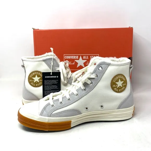 Converse Chuck 70 Sneaker Hi Vintage White Casual Womens Canvas Suede A04409C