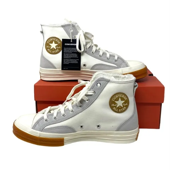 Converse Chuck 70 Sneaker Hi Vintage White Casual Womens Canvas Suede A04409C