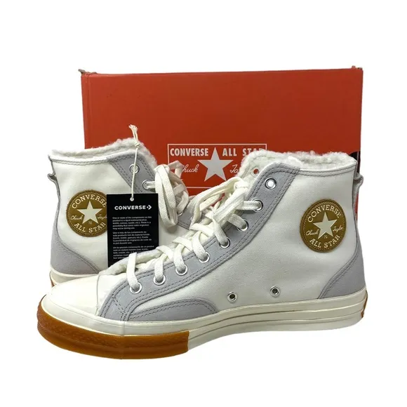 Converse Chuck 70 Sneaker Hi Vintage White Casual Womens Canvas Suede A04409C