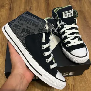 CONVERSE Chuck Taylor All Star Mid 'High Street Logo Mix' lace up shoes sz7 new